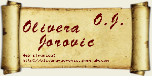 Olivera Jorović vizit kartica